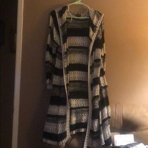 Long Striped Cardigan